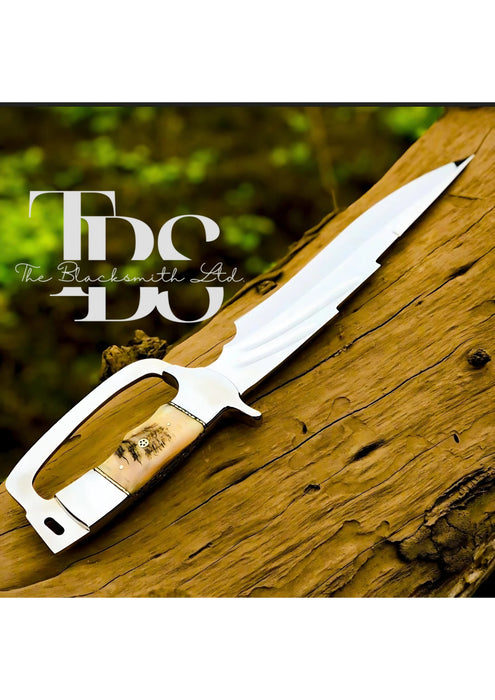 Handmade Bushcraft Fixed Blade Hunting Bowie Knife – 18 Inches – Includes Leather Sheath – Perfect for Outdoor Adventures, Collectors, Anniversary Gifts, and Groomsmen Gifts