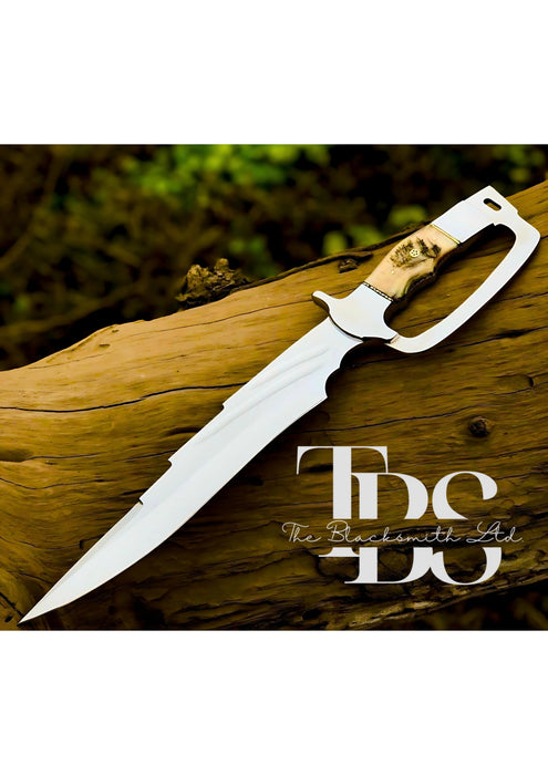 Handmade Bushcraft Fixed Blade Hunting Bowie Knife – 18 Inches – Includes Leather Sheath – Perfect for Outdoor Adventures, Collectors, Anniversary Gifts, and Groomsmen Gifts