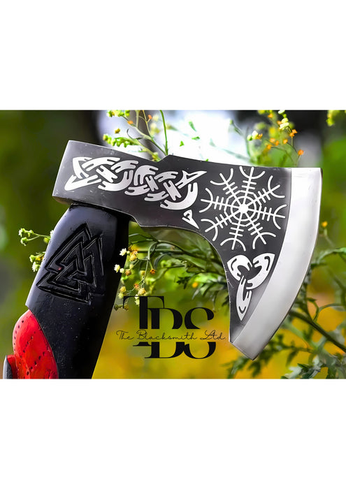 Handcrafted Viking Leviathan Axe – Customizable Designs with Sheath Cover – Ideal for Anniversary, Christmas, and Groomsmen Gifts.