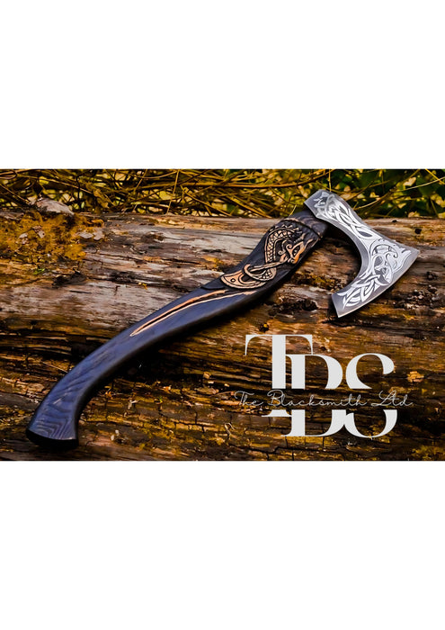 Handcrafted Viking Leviathan Axe – Customizable Designs with Sheath Cover – Ideal for Anniversary, Christmas, and Groomsmen Gifts.