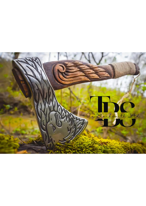 Handcrafted Viking Leviathan Axe – Customizable Designs with Sheath Cover – Ideal for Anniversary, Christmas, and Groomsmen Gifts.