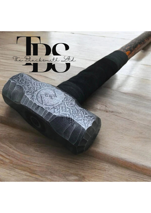 Viking Wolf Hammer | 20-Inch Hand-Engraved Berserker Weapon | Twin Mad Wolves Design | Anniversary, Christmas, Groomsmen Gift