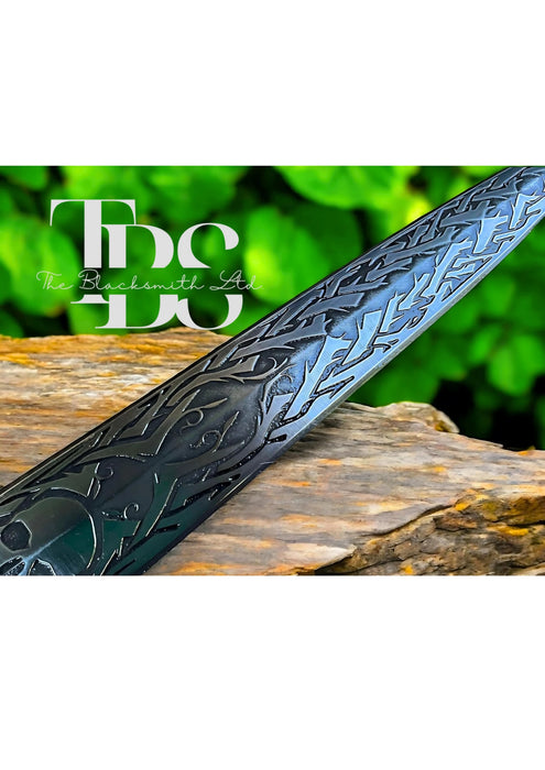 Extinguishing Skull Dagger – 19-Inch Handcrafted Blade with Black Leather Sheath | Engraved Cold Steel Dagger for Cosplay, Renaissance Faire, or Collectors | Unique Anniversary, Christmas, and Groomsmen Gift