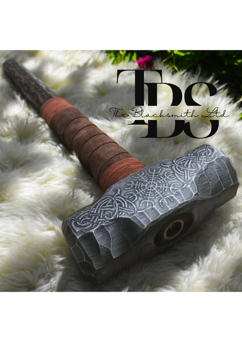 Viking Hammer | 18-Inch Handcrafted Helm of Terror Hammer | American Made | Unique Christmas, Anniversary, or Groomsmen Gift