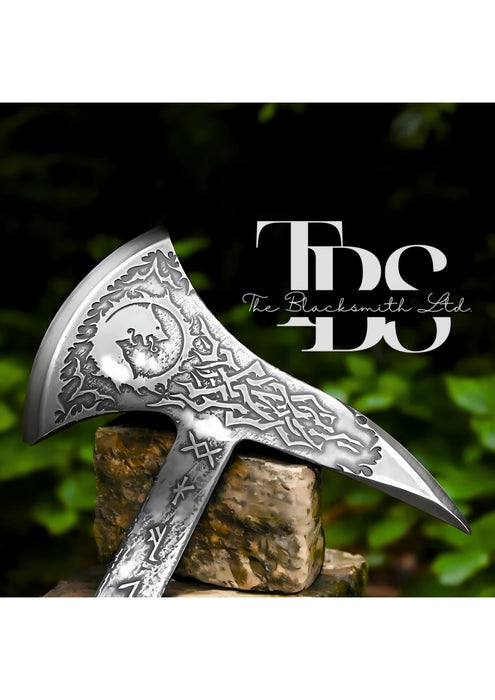 LEGENDARY Crazed Wolves Viking Battle Tomahawk - Handcrafted Warrior's Axe