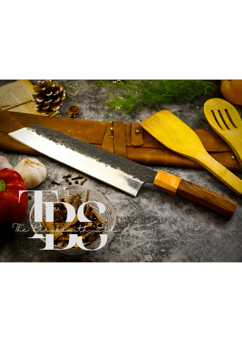 Set of 5 Handcrafted Chef Knives with Sharp Stainless Steel Blades, Unique Designs, Foldable Leather Pouch, Perfect for Culinary Professionals, Christmas Gift, Anniversary Gift, or Groomsmen Gift - TheBlacksmithLtd #