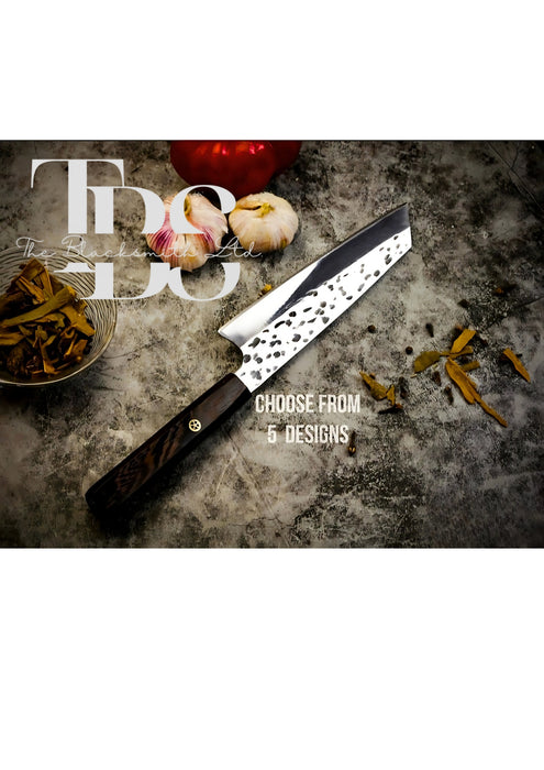 Set of 5 Handcrafted Chef Knives with Sharp Stainless Steel Blades, Unique Designs, Foldable Leather Pouch, Perfect for Culinary Professionals, Christmas Gift, Anniversary Gift, or Groomsmen Gift - TheBlacksmithLtd #