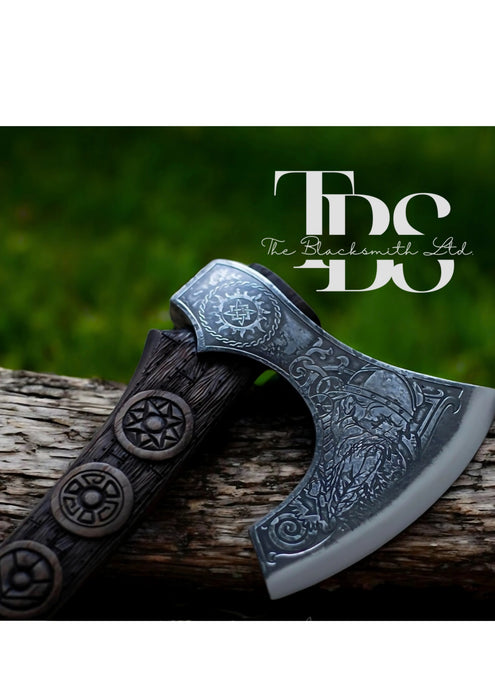 Handcrafted Viking Varangian Axe – 24" Nordic Battle Axe with Leather Sheath – Perfect for Collectors, Groomsmen, and Special Gifts