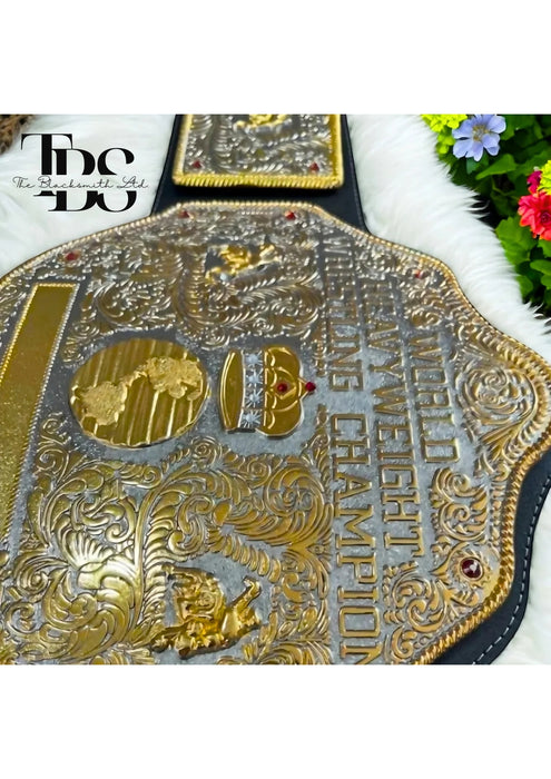 Handmade Big Gold World Heavyweight Championship Replica Belt | 6mm Die-Cast Metal | Wrestling Fan Gift