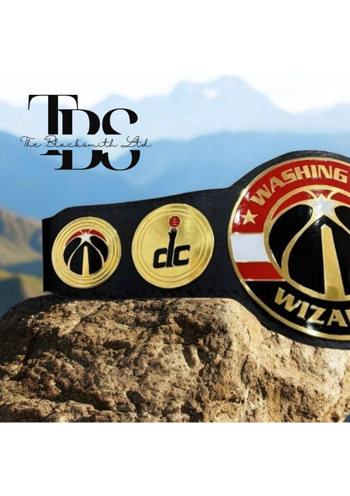 Handmade Washington Wizards-Inspired NBA Championship Belt | 4mm Brass | Genuine Leather | Christmas, Anniversary, or Basketball Fan Gift