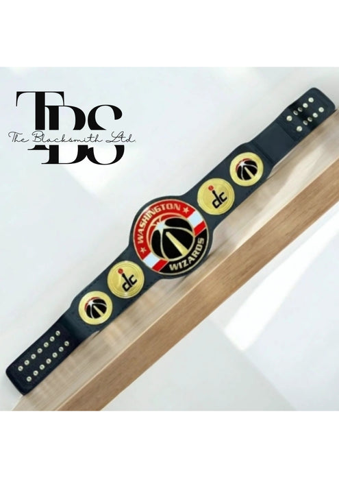 Handmade Washington Wizards-Inspired NBA Championship Belt | 4mm Brass | Genuine Leather | Christmas, Anniversary, or Basketball Fan Gift