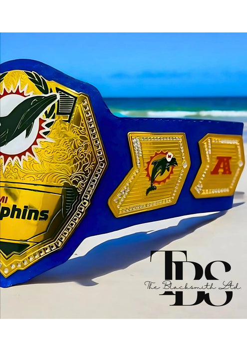 🏆 Miami Dolphins Championship Belt - Premium Handcrafted NFL Collectible
