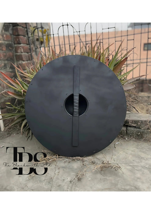 Handmade Viking Serpent Wooden Shield - 24-Inch Norse Mythology Decor, Anniversary Gift, Groomsmen Gift, Christmas Gift - TheBlacksmithLtd #