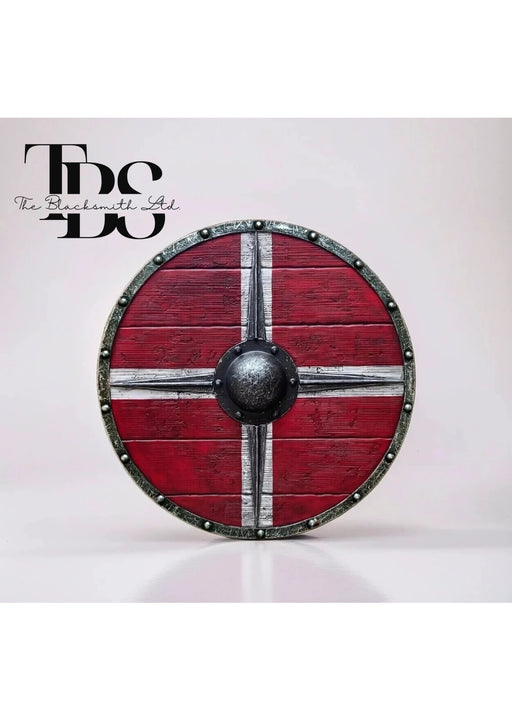 Handmade Battle-Worn Viking Dane Shield - 24-Inch Wooden Warrior Shield, Anniversary Gift, Groomsmen Gift, Christmas Gift - TheBlacksmithLtd #