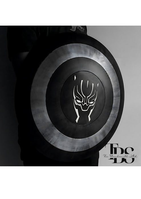 Handcrafted Black Panther Captain Panther Shield - Custom Design Black Shield, Perfect Collectible Gift for Marvel Fans, Captain America & Black Panther Inspired