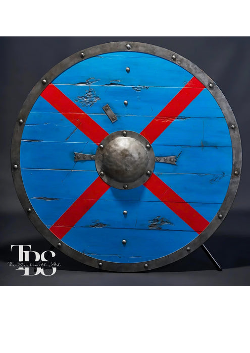 Handcrafted Rollo Sigurdsson Viking Shield - 24-Inch Wooden Norse Shield, Historical Collectible, Anniversary Gift, Groomsmen Gift, Christmas Gift