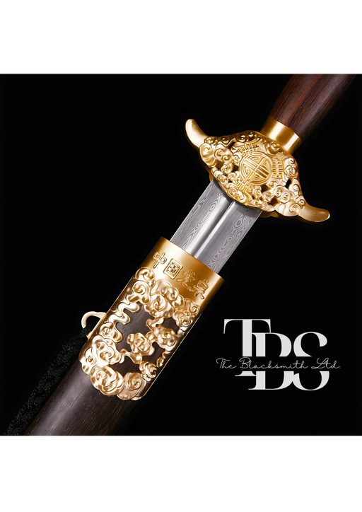 Handcrafted Damascus Steel Katana Sword with Dark Brown Handle, Red Lace, Golden Detailing, and Matching Blade Cover – Perfect for Anniversary, Groomsmen Gifts, Christmas Gifts, and Collectors - TheBlacksmithLtd #