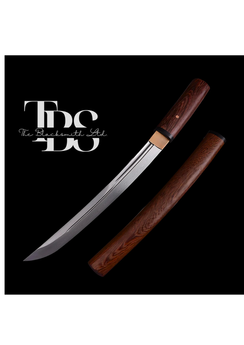 Handcrafted Damascus Steel Katana Sword with Brown Handle and Matching Brown Blade Cover, Simple and Elegant Design – Perfect for Anniversary, Groomsmen Gifts, Christmas Gifts, and Collectors - TheBlacksmithLtd #