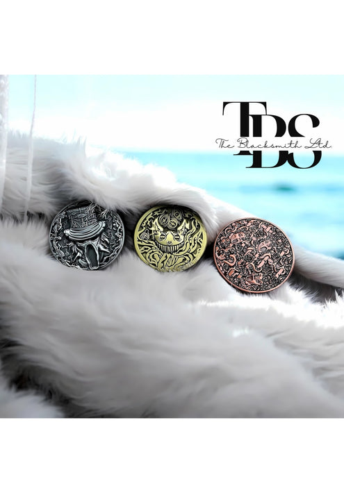 Alice in Wonderland Coin Set – Cheshire Cat, Mad Hatter, Queen of Hearts | 3-Piece Metal Collectible | Perfect Birthday, Anniversary, or Groomsmen Gift