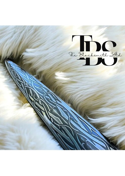 Handmade Skoll and Hati Dagger | 19-Inch Norse Mythology Wolves Engraved Dagger | Viking Cosplay, Renaissance Faire, Christmas, Anniversary, Groomsmen Gift