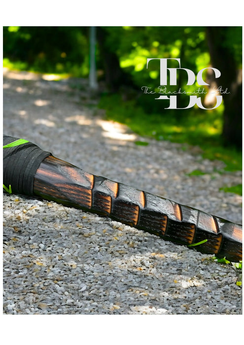 Magic Staff of Earth – 60-Inch Handcrafted Druid’s Wooden Staff with Green Crystal Head | Perfect for Wizards, Mages, Witches, and Sorcerers | Unique Gift Idea