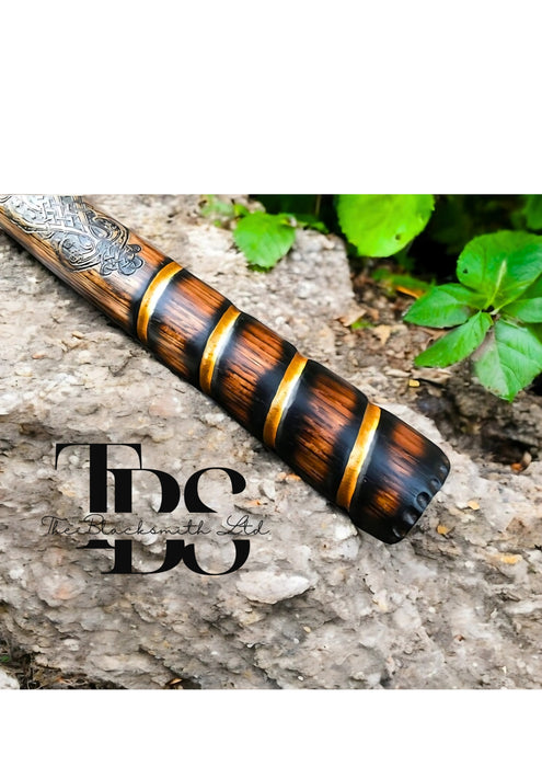 Large Viking Ram Hammer – 20-Inch Hand-Engraved Berserker Hammer with Ram Head and Rune Eihwaz Design | Perfect for Collectors, Cosplay, and Gifts