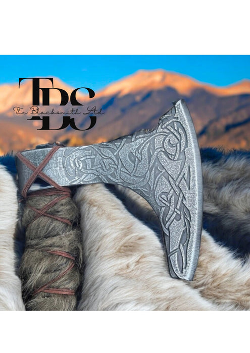 Mystical Celtic Knot Viking Axe - Ancient Warrior's Sacred Weapon