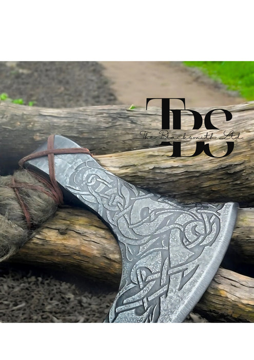 Mystical Celtic Knot Viking Axe - Ancient Warrior's Sacred Weapon