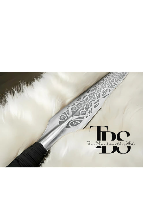 Dragon Scale Spear – Hand-Engraved 60-Inch Spear | Renaissance Faire Warrior Weapon | Perfect Gift for Anniversaries, Birthdays, or Rustic Decor