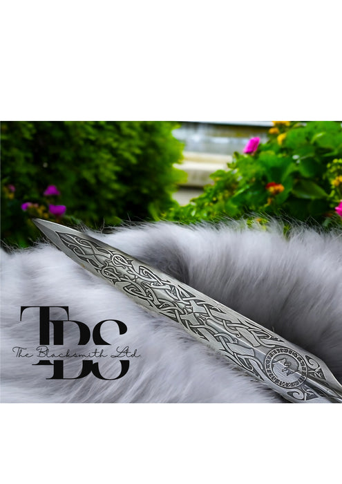 Wolf Viking Spear | 60-Inch Skoll and Hati Engraved Norse Mythology Weapon | Barbarian Cosplay, Anniversary, Groomsmen, Christmas Gift